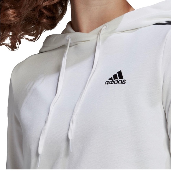 White Adidas cropped hoodie size XL - Picture 4 of 11